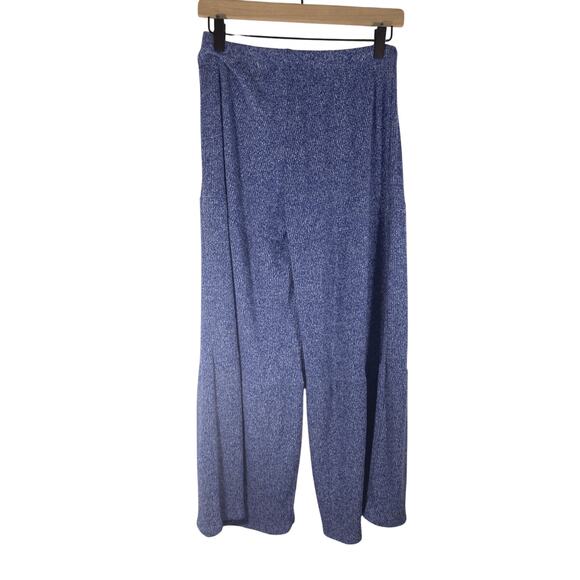 Ryn Large Women's Purple and Blue Lagenlook Comfy Cozy Wide Leg Casual Pants - Picture 5 of 7